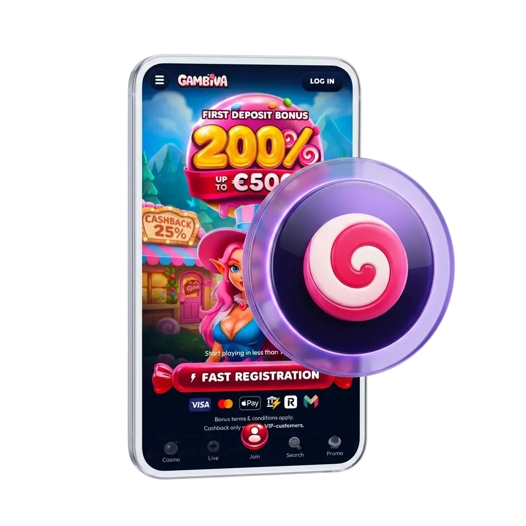 Gambiva registration and account verification page for UK players with welcome bonus up to 1,000 GBP on slots