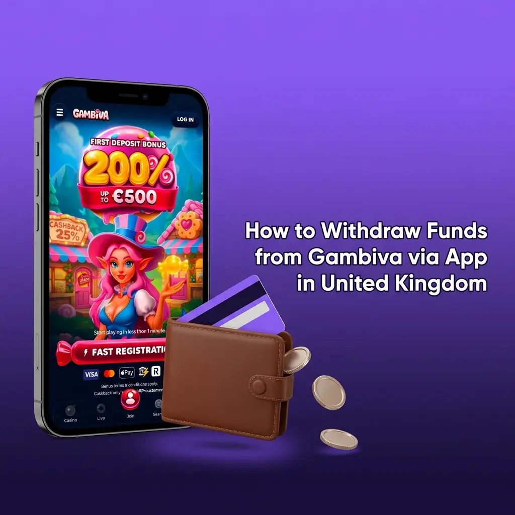 Gambiva mobile app withdrawal process in the UK showing cashier options, Skrill and Neteller methods, and transaction tracking
