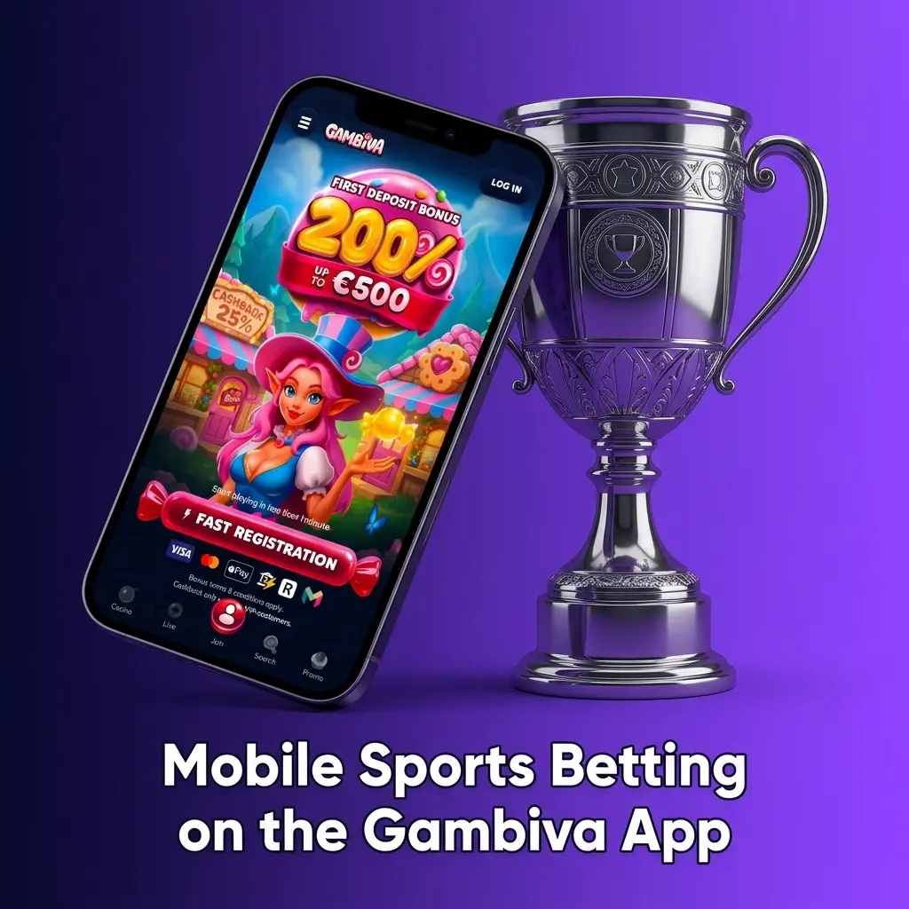 Gambiva betting app displaying live sports markets across 30+ disciplines including football, tennis, and cricket for UK players